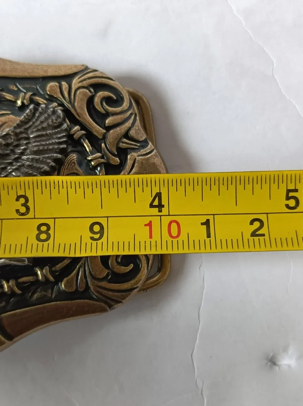 Western Gold and Silver Eagle Brass Belt Buckle